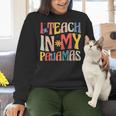 I Teach In My Pajamas Retro Groovy Teacher Humor Women Crewneck Sweatshirt, Groovy Teacher Sweatshirts, gift for family, gift for coworker I Teach In My Pajamas Retro Groovy Teacher Humor Women Crewneck Sweatshirt, Groovy Teacher Sweatshirts, gift for family, gift for coworker