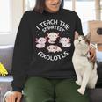I Teach The Smartest Axolotls Cute Teacher Axolotl Women Crewneck Sweatshirt, gift for family, gift for coworker I Teach The Smartest Axolotls Cute Teacher Axolotl Women Crewneck Sweatshirt, gift for family, gift for coworker