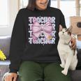 Teacher Bow Pencil Flowers Teacher Back To School Women Crewneck Sweatshirt, gift for family, gift for coworker Teacher Bow Pencil Flowers Teacher Back To School Women Crewneck Sweatshirt, gift for family, gift for coworker