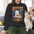 Teacher Halloween Ghost Reading Book Animal Boooks Are Women Crewneck Sweatshirt, gift for family, gift for coworker