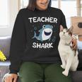 Teacher Shark Teaching Back To School Kindergarten Women Crewneck Sweatshirt, gift for family, gift for coworker