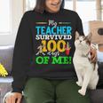 My Teacher Survived 100 Days Of Me Dab 100 Days Of School For Men Women Kids Women Crewneck Sweatshirt, gift for family, gift for coworker My Teacher Survived 100 Days Of Me Dab 100 Days Of School For Men Women Kids Women Crewneck Sweatshirt, gift for family, gift for coworker