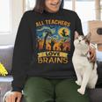 All Teachers Love Brains Shirt Teacher Halloween Tee Women Crewneck Sweatshirt, gift for family, gift for coworker All Teachers Love Brains Shirt Teacher Halloween Tee Women Crewneck Sweatshirt, gift for family, gift for coworker