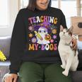 Teaching My Boos Teacher Ghost Teach Halloween Teacher Women Crewneck Sweatshirt, gift for family, gift for coworker