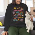 Teaching Kids About Jesus Is The Best Job Ever Bible Teacher Women Crewneck Sweatshirt, gift for family, gift for coworker Teaching Kids About Jesus Is The Best Job Ever Bible Teacher Women Crewneck Sweatshirt, gift for family, gift for coworker