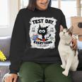 Test Day Stressed Cat Teacher Student Kids Testing Day Women Crewneck Sweatshirt, gift for family, gift for coworker