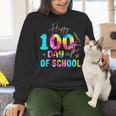 Tie Dye Happy 100th Day Of School Teacher Student 100 Days Women Crewneck Sweatshirt, gift for family, gift for coworker Tie Dye Happy 100th Day Of School Teacher Student 100 Days Women Crewneck Sweatshirt, gift for family, gift for coworker