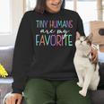Tiny Humans Are My Favorite Daycare Provider Teacher Daycare Women Crewneck Sweatshirt, gift for family, gift for coworker Tiny Humans Are My Favorite Daycare Provider Teacher Daycare Women Crewneck Sweatshirt, gift for family, gift for coworker