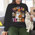 Trick Or Teach Cute Ghost Coffee Pumpkins Halloween Teacher Women Crewneck Sweatshirt, gift for family, gift for coworker Trick Or Teach Cute Ghost Coffee Pumpkins Halloween Teacher Women Crewneck Sweatshirt, gift for family, gift for coworker