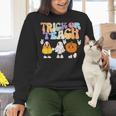 Trick Or Teach Cute Halloween Teacher Women Crewneck Sweatshirt, gift for family, gift for coworker Trick Or Teach Cute Halloween Teacher Women Crewneck Sweatshirt, gift for family, gift for coworker