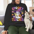Trick Or Teach Spooky Teacher Ghost Halloween Teacher Women Crewneck Sweatshirt, gift for family, gift for coworker Trick Or Teach Spooky Teacher Ghost Halloween Teacher Women Crewneck Sweatshirt, gift for family, gift for coworker