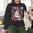 Trick Or Teach Teacher Ghost Teaching Fun Halloween Teacher Women Crewneck Sweatshirt, gift for family, gift for coworker Trick Or Teach Teacher Ghost Teaching Fun Halloween Teacher Women Crewneck Sweatshirt, gift for family, gift for coworker