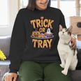 Trick Or Tray Halloween Cafeteria Teacher School Women Crewneck Sweatshirt, gift for family, gift for coworker Trick Or Tray Halloween Cafeteria Teacher School Women Crewneck Sweatshirt, gift for family, gift for coworker