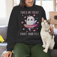 Trick Or Treat Point Your Feet Halloween Ghost Dance Teacher Women Crewneck Sweatshirt, gift for family, gift for coworker Trick Or Treat Point Your Feet Halloween Ghost Dance Teacher Women Crewneck Sweatshirt, gift for family, gift for coworker