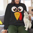 Turkey Face Halloween Costume Thanksgiving Teacher Nurse Women Crewneck Sweatshirt, gift for family, gift for coworker