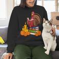 Turkey Reading Books Fall Thanksgiving Teacher Book Women Crewneck Sweatshirt, gift for family, gift for coworker Turkey Reading Books Fall Thanksgiving Teacher Book Women Crewneck Sweatshirt, gift for family, gift for coworker