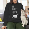 Un Deux Trois Cat Shirt French Teacher Women Crewneck Sweatshirt, gift for family, gift for coworker