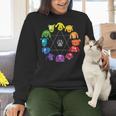 Unique For Artists By ADS Color Wheel Educational Art Teacher Dog Themed Artist Small Women Crewneck Sweatshirt, gift for family, gift for coworker