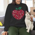 Valentines Day Teacher Hearts Apple Love Teach Women Men Women Crewneck Sweatshirt, gift for family, gift for coworker