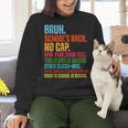 Vintage Bruh We Back No Cap Bruh We'Re Back Student Teacher Women Crewneck Sweatshirt, gift for family, gift for coworker