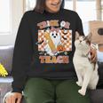 Vintage Teacher Shirt Women Trick Or Teach Halloween Women Crewneck Sweatshirt, gift for family, gift for coworker