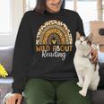 Wild About Reading Teacher Back To School Leopard Rainbow Women Crewneck Sweatshirt, gift for family, gift for coworker Wild About Reading Teacher Back To School Leopard Rainbow Women Crewneck Sweatshirt, gift for family, gift for coworker