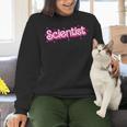 Women Retro Pink Scientist Science Teacher Back To School Women Crewneck Sweatshirt, Science Teacher Sweatshirts, gift for family, gift for coworker