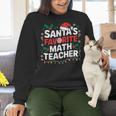 Xmas Lighting Santa's Favorite Math Teacher Christmas Women Crewneck Sweatshirt, gift for family, gift for coworker