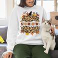 Autumn Fall SPED ED Teacher Thankful Grateful Pumpkin Retro Women Crewneck Sweatshirt, gift for family, gift for coworker