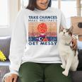 Take Chances Make Mistakes Get Messy Vintage Teacher Life Women Crewneck Sweatshirt, gift for family, gift for coworker Take Chances Make Mistakes Get Messy Vintage Teacher Life Women Crewneck Sweatshirt, gift for family, gift for coworker