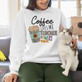 Coffee Gives Me Teacher Power Teacher Elementary Women Women Crewneck Sweatshirt, gift for family, gift for coworker Coffee Gives Me Teacher Power Teacher Elementary Women Women Crewneck Sweatshirt, gift for family, gift for coworker