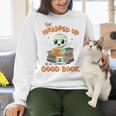 Cute Halloween Teacher Librarian Mummy Reading Books Women Crewneck Sweatshirt, gift for family, gift for coworker Cute Halloween Teacher Librarian Mummy Reading Books Women Crewneck Sweatshirt, gift for family, gift for coworker
