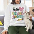 Cute Hello Second Grade Back To School Coquette Teacher Girl Women Crewneck Sweatshirt, gift for family, gift for coworker Cute Hello Second Grade Back To School Coquette Teacher Girl Women Crewneck Sweatshirt, gift for family, gift for coworker