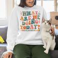 What Are We Doing Today Physical Education PE Teacher Women Women Crewneck Sweatshirt, Pe Teacher Sweatshirts, gift for family, gift for coworker What Are We Doing Today Physical Education PE Teacher Women Women Crewneck Sweatshirt, Pe Teacher Sweatshirts, gift for family, gift for coworker