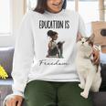 Education Is Freedom Teacher Books Black History Month Women Crewneck Sweatshirt, History Teacher Sweatshirts, gift for family, gift for coworker