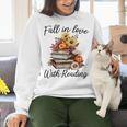 Fall In Love With Reading Book Autumn Teachers Pumpkins Women Crewneck Sweatshirt, gift for family, gift for coworker Fall In Love With Reading Book Autumn Teachers Pumpkins Women Crewneck Sweatshirt, gift for family, gift for coworker