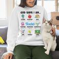 God Says Im Teacher Christian Back To School Religious Women Crewneck Sweatshirt, gift for family, gift for coworker God Says Im Teacher Christian Back To School Religious Women Crewneck Sweatshirt, gift for family, gift for coworker