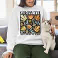 Growth Not Perfection Abstract Florals SPED Teacher Women Crewneck Sweatshirt, gift for family, gift for coworker