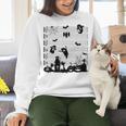 Halloween Music Note Clefs Spooky Ghost For Music Teacher Women Crewneck Sweatshirt, gift for family, gift for coworker