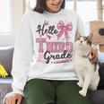 Hello Third Grade First Day Of School Coquette Teacher Girl Women Crewneck Sweatshirt, First Grade Teacher Sweatshirts, gift for family, gift for coworker Hello Third Grade First Day Of School Coquette Teacher Girl Women Crewneck Sweatshirt, First Grade Teacher Sweatshirts, gift for family, gift for coworker