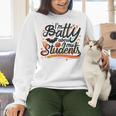 I'm Batty About My Students Watercolor Bat Teacher Halloween Women Crewneck Sweatshirt, gift for family, gift for coworker