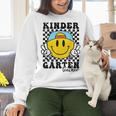 Kindergarten Teacher Hippie Smile Face Back School Women Crewneck Sweatshirt, gift for family, gift for coworker Kindergarten Teacher Hippie Smile Face Back School Women Crewneck Sweatshirt, gift for family, gift for coworker