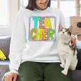 Neon Retro Teacher Cute Teacher Team New Teacher Back To Sch Women Crewneck Sweatshirt, gift for family, gift for coworker Neon Retro Teacher Cute Teacher Team New Teacher Back To Sch Women Crewneck Sweatshirt, gift for family, gift for coworker