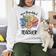 One Thankful Teacher Turkey Pencil Thanksgiving Teachers Women Crewneck Sweatshirt, gift for family, gift for coworker