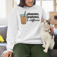 Phonemes Graphemes And Caffeine Coffee Teacher Appreciation Women Crewneck Sweatshirt, gift for family, gift for coworker Phonemes Graphemes And Caffeine Coffee Teacher Appreciation Women Crewneck Sweatshirt, gift for family, gift for coworker
