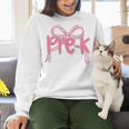 Preppy Pre k Back To School Pre-k Teachers Girls Cute Bow Women Crewneck Sweatshirt, gift for family, gift for coworker