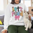 Lets Read Reading Teacher Back To School Literacy Pencil Bow Women Crewneck Sweatshirt, gift for family, gift for coworker