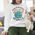 Reduce Reuse Recycle Respect Earth Day Teacher Girl Women Women Crewneck Sweatshirt, gift for family, gift for coworker