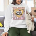Social Studies Teacher Pencil Heart Leopard Back To School Women Crewneck Sweatshirt, gift for family, gift for coworker