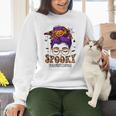 Spooky Paraprofessional Life Halloween Messy Bun Teacher For Men Women Women Crewneck Sweatshirt, gift for family, gift for coworker Spooky Paraprofessional Life Halloween Messy Bun Teacher For Men Women Women Crewneck Sweatshirt, gift for family, gift for coworker